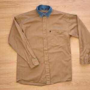 Panhandle Slim Brown Western Style Button Up Shirt, Long Sleeve, Size M